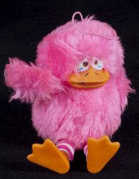 Russ Berrie Lester the Looney Bird Pink Plush Squeaker Toy